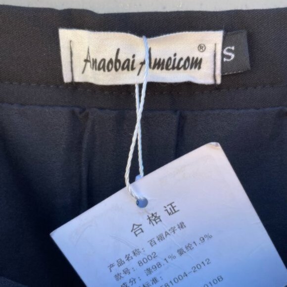 Anaobai Ameicom Black Pleated High Wasted Mini Skort Size S NWT - Picture 3 of 7